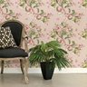 Papel Parede Tiffany Flor Rosas Folha Petala Sala rolo 3 mts - 5