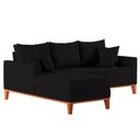 Ver imagem 2 de Sofá 3 Lugares Beny com Chaise Esquerdo Suede Preto