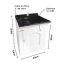 Ver imagem 2 de Gabinete Tanque 40L de Lavanderia Área de Serviço Branco/Preto 023