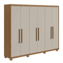 Ver imagem 2 de Guarda-roupa Casal Áries 6 Portas 5 Gavetas Flex 59621.58 Amêndoa Clean/off White - Móveis Lopas