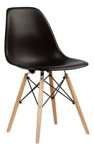 Ver imagem 4 de Jogo Mesa Sala Cozinha Jantar Quadrada Eiffel Mdf Branco 90cm e 4 Cadeiras Charles Eames Pretas
