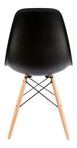 Ver imagem 2 de Jogo Mesa Sala Cozinha Jantar Quadrada Eiffel Mdf Branco 90cm e 4 Cadeiras Charles Eames Pretas