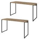 Ver imagem 1 de Kit 02 Mesas Para Escritório e Home Office Industrial Aspen 135 cm C01 Carvalho - Lyam Decor