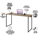 Ver imagem 4 de Kit 02 Mesas Para Escritório e Home Office Industrial Aspen 135 cm C01 Carvalho - Lyam Decor