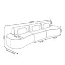 Ver imagem 4 de Sofá Sala de Estar Modulado França 326cm Encosto Articulável com Almofadas Pu Preto G45 - Gran Belo