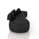 Ver imagem 6 de Sofá Sala de Estar Modulado França 326cm Encosto Articulável com Almofadas Pu Preto G45 - Gran Belo