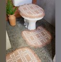 Ver imagem 1 de Kit Tapete de Banheiro 3 Peças Cor: Caramelo