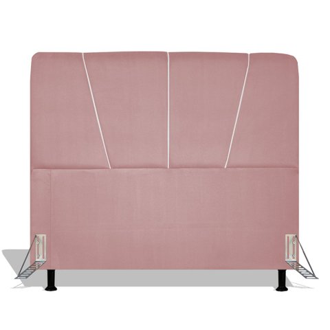 Cabeceira Estofada Topázio 90 cm Para Cama Box Quarto Solteiro Luxo MV Estofados Suede Rose