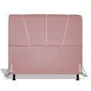 Ver imagem 1 de Cabeceira Estofada Topázio 90 cm Para Cama Box Quarto Solteiro Luxo MV Estofados Suede Rose