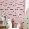Papel de Parede Cilios Rosa Menina Quarto Infantil 3m - 3
