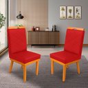 Ver imagem 2 de Kit 2cadeira Ana Matelassê Tecido Suede com Base Fixa de Madeira Maciça e Puxador Castanho:vermelho