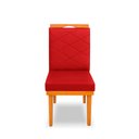 Ver imagem 1 de Kit 2cadeira Ana Matelassê Tecido Suede com Base Fixa de Madeira Maciça e Puxador Castanho:vermelho