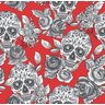 Papel de Parede Caveira Mexicana Vermelho Adesivo Lavavel 3m - 1