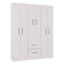 Ver imagem 1 de Guarda Roupa Casal Milão 6 Portas Branco Brilho – Poquema