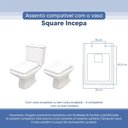 Ver imagem 3 de Assento Sanitário Tampa de Vaso Branco Resina Poliester Square para Bacia Incepa