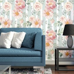 Papel de Parede Aquarela Flores Floral Botanico Folha 3m - 4