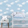 Papel Parede Nuvem Cinza Quarto Bebe Lavavel Infantil 3 mts - 5
