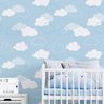 Papel Parede Nuvem Cinza Quarto Bebe Lavavel Infantil 3 mts - 4