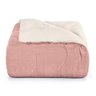 Cobertor Sherpa Casal Slim Rosa Chá Hedrons - 1