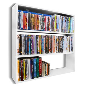 Estante para Dvds em Mdf Branco Modelo Coleções