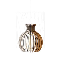 Pendente Luminária Nacar E27 Madeira Sala Moderno Desmontada:branco - 4