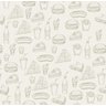 Papel de Parede Lanche Fast Food Pizza Cozinha Branco 3m - 1