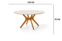 Ver imagem 4 de Mesa de Jantar Julia Redonda Elegante Cozinha 1,10 C/ Vidro:off White