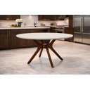 Ver imagem 1 de Mesa de Jantar Julia Redonda Elegante Cozinha 1,10 C/ Vidro:off White