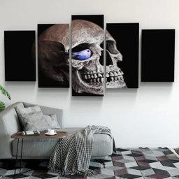 Quadro Decorativo Cranio Humano Passarinho Caveira Anatomia - 2
