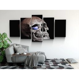 Quadro Decorativo Cranio Humano Passarinho Caveira Anatomia - 3