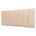 Ver imagem 3 de Cabeceira Casal Veludo Marfim Placa Modulada Estofada Ripada Adesiva