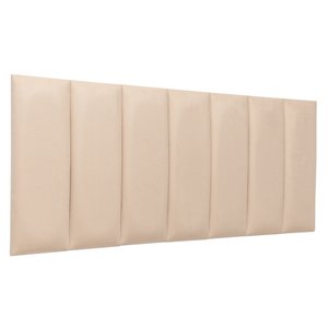 Cabeceira Casal Veludo Marfim Placa Modulada Estofada Ripada Adesiva