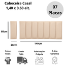 Ver imagem 5 de Cabeceira Casal Veludo Marfim Placa Modulada Estofada Ripada Adesiva