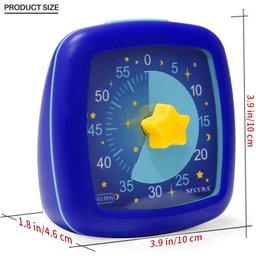 Secura Timer Visual 60 Minutos Silencioso para Crianças e Adultos (céu Estrelado) - 8