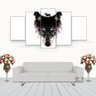 Quadro Decorativo Arte Lobo E Cervo 115X60 5 Peças 5 - 1
