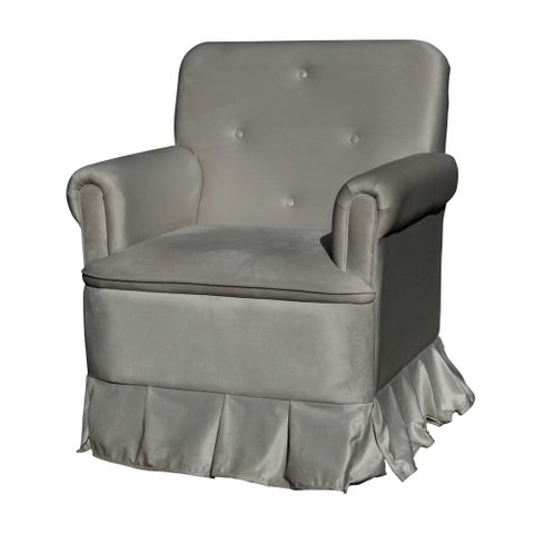 Poltrona Para Quarto Amamentação Com Balanço Suede Estopar Laura Suede Cinza