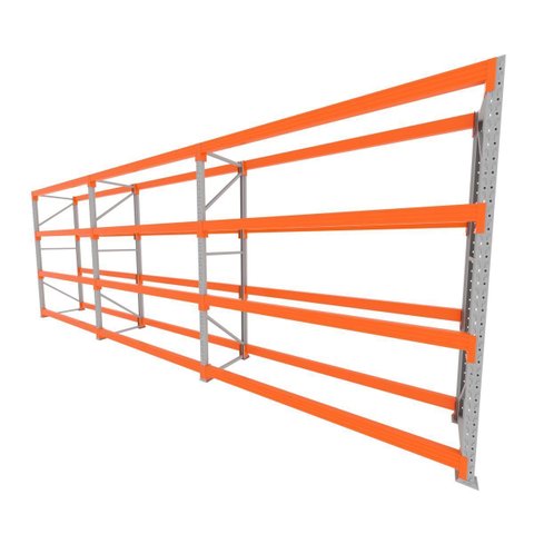 Mini Porta Pallet 200 Kg por Nivel Inicial +2 Continuação com 4 Niveis Laranja com sem Mdf