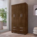 Ver imagem 1 de Guarda Roupa Solteiro Olívia 4 Portas de Bater 4 Gavetas MDP Malbec Framar