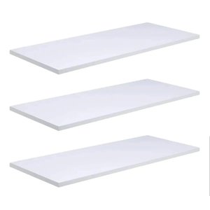 Combo 3 Prateleiras Brancas em Mdf 50x20 Suporte Incluso