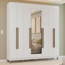 Ver imagem 1 de Guarda-Roupa Casal com Pés 8 Portas Batentes com Espelho Venus Madesa