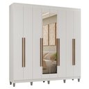 Ver imagem 3 de Guarda-Roupa Casal com Pés 8 Portas Batentes com Espelho Venus Madesa