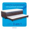 Cama 3 em 1 Solteirão Serenelife - Corano Marrom - 6