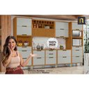 Ver imagem 4 de Cozinha Modulada Completa Imperatriz 6 Peças (3aéreos+2balcões+1paneleiro) C6p85 Freijo/grafite