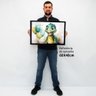 Quadro Decorativo Baby Dino em Moldura Caixa Tacolado Moldura Caixa 3cm Branca com Vidro 40 X 60cm - 2