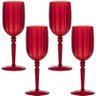 Kit 4 Taça Acrílica Cristal 275ML Luxo Vinho Água Vermelha - 1