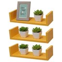 Ver imagem 2 de Kit 3 Prateleiras U 50 X 15cm Amarela Suporte Invisível