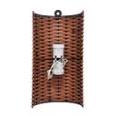 Ver imagem 2 de Kit Utron 4 Luminárias de Parede Junco Meia Cana 2 Lâmpadas - Tabaco