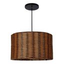 Ver imagem 1 de Lustre Luminária Pendente Utron Junco Tubo Rústico 35cm - Palha