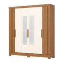 Ver imagem 6 de Guarda Roupa Casal BE380 6 Portas de Bater 3 Gavetas com Espelho Cinamomo-Off White Briz Móveis