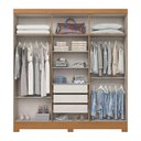 Ver imagem 4 de Guarda Roupa Casal BE380 6 Portas de Bater 3 Gavetas com Espelho Cinamomo-Off White Briz Móveis